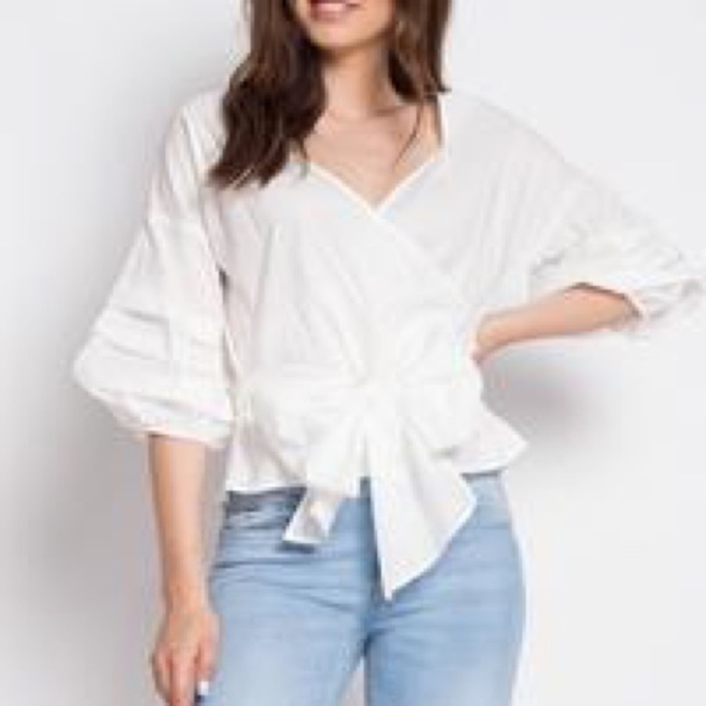 White Wrap Around Women’s Blouse